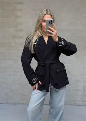 Future twill suiting blazer Sort A1020025 Ganni 